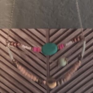 Refurbished and embellished 3 tier necklace